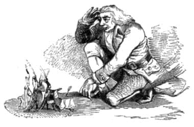 Gulliver y autoridades liliputienses en el capítulo de su libertad condicionada.