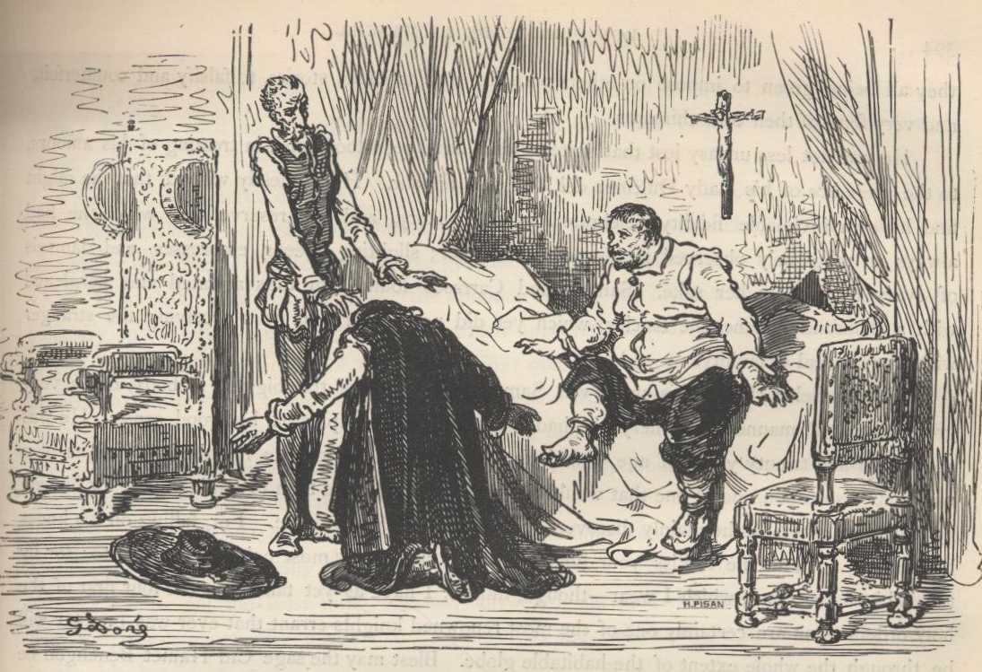 Sancho, Don Quijote y Sansón Carrasco conversan sobre gobierno, aventuras y prudencia.