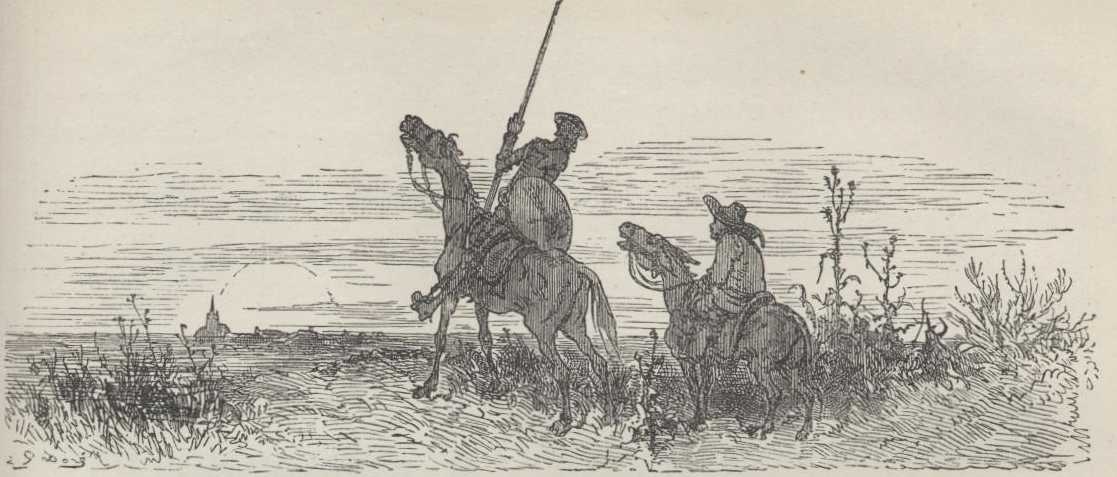 Ilustración de Gustave Doré del capítulo 8 de la Segunda Parte de Don Quijote, usada como referencia visual del mismo capítulo; no representa necesariamente la escena exacta de «Sancho calculó otro tipo de memoria».