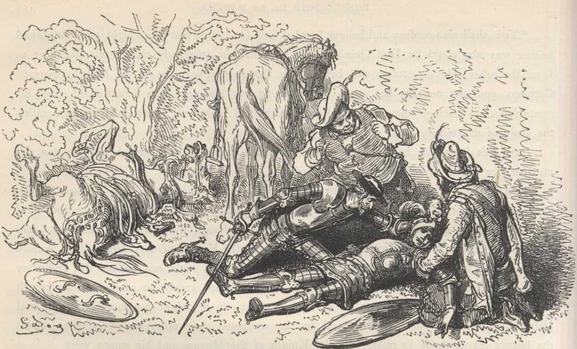 Sansón Carrasco conversa con Tomé Cecial después de ser derrotado por Don Quijote.