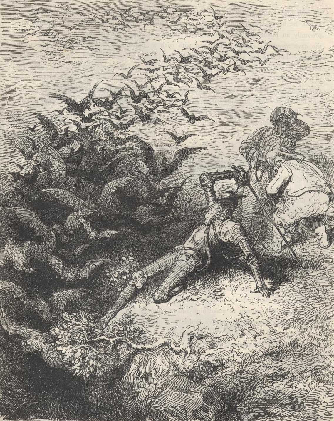 Ilustración de Gustave Doré vinculada al capítulo 22 de la Segunda Parte de Don Quijote; funciona como referencia visual del capítulo y no necesariamente de cada detalle de «El primo escribía libros útiles que no servían para nada».