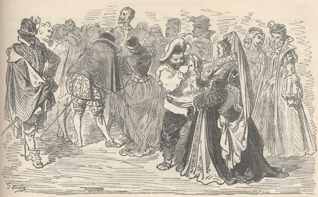 Sancho aparece con el traje de caza verde durante la escena de la cacería ducal.