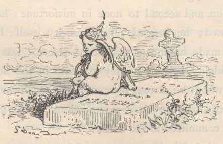El cuerpo de Grisóstomo yace junto a su sepultura mientras los asistentes reúnen libros y papeles escritos por él.